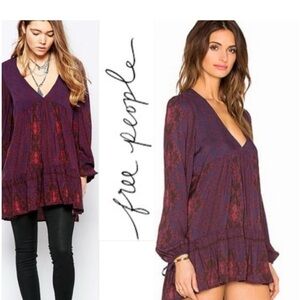Free People Deep Purple Tunic Top